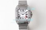ER Factory Swiss Replica Cartier Santos 100 Diamond Bezel Watch 42MM